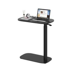 Adjustable Overbed Bedside Table Pneumatic Adjustable Height Laptop Computer with Tray