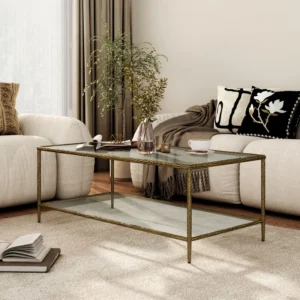 Lalia Modern Hammered Metal 1-Shelf Coffee Table